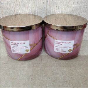 Bath And Body Works Honeycrisp Apple 3 Wick Candle 2 Ct